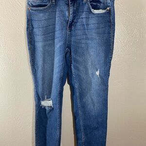 Judy Blue Distressed Skinny Jeans - Blue